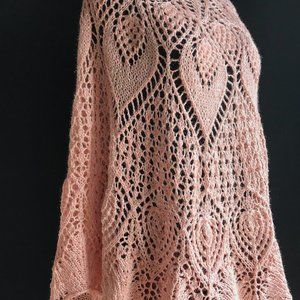 Hand Knitted Large lace shawl stole fine lace wrap, Gift for HER